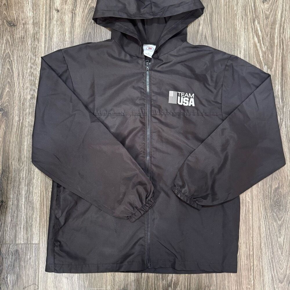 TEAM USA UNITED STATES OLYMPIC COMMITTEE WINDBREAKER JACKET M OLYMPICS BLACK